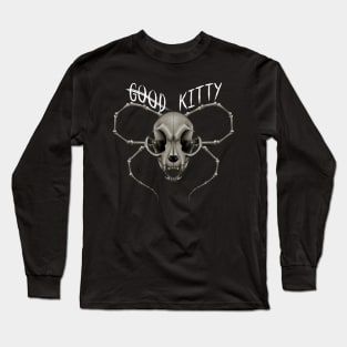 G̶o̶o̶d̶ Kitty Skull White Text yellow Long Sleeve T-Shirt